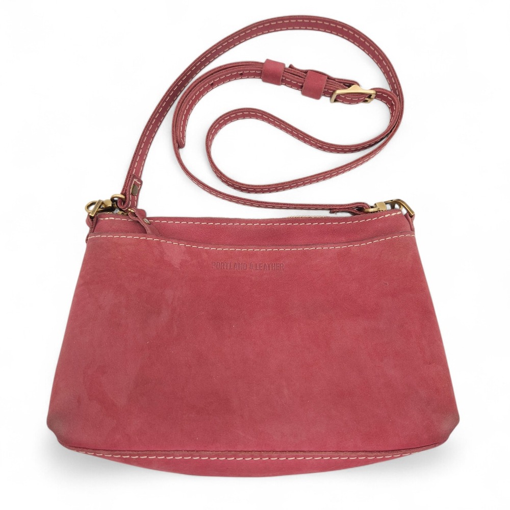 Portland Leather Goods Classic Poppy Small Foxglove Red Crossbody Bag Purse Boho